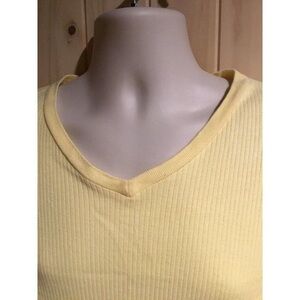 Tommy Hilfiger Shirt Logo Yellow Mens Size X-Large V-Neck Lightweight